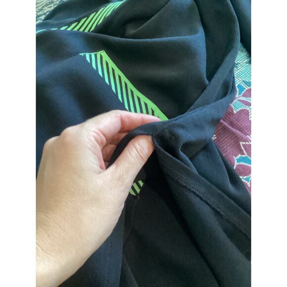 Misook Womens Open Cardigan Size Large Black Green Striped Work Career Office - Picture 9 of 10